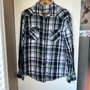 Mossimo Men’s Long Sleeve Button Down Shirt, Size Medium